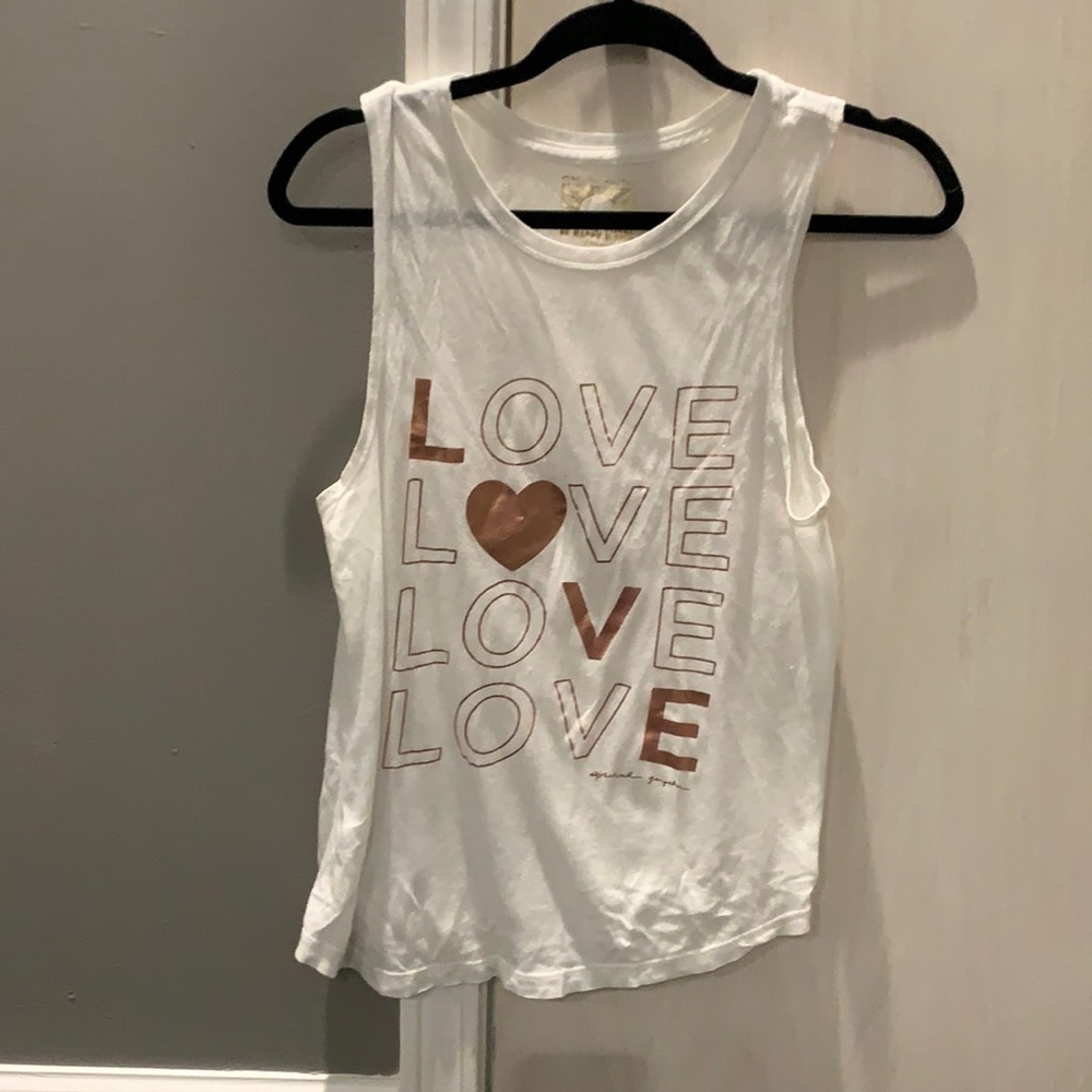 Spiritual Gangster White Tank w/ Gold writing LOVE